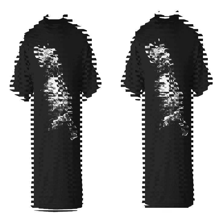 クラリネットを弾く猫 面白い猫ミュージシャン クラリネット教師 Tシャツ