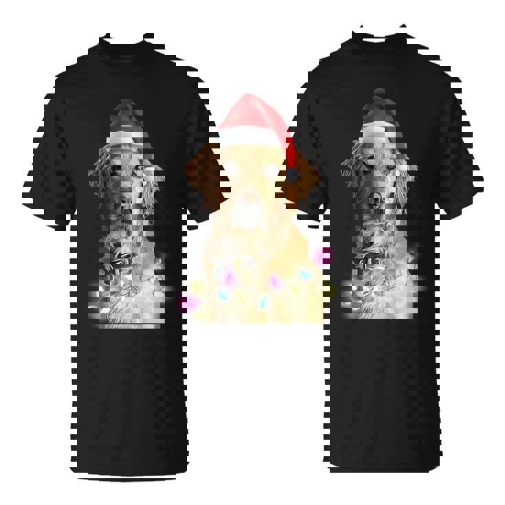 クリスマス ゴールデンレトリバー クリスマス ドッグツリー サンタハット リトリーバー 長袖tシャツ Tシャツ