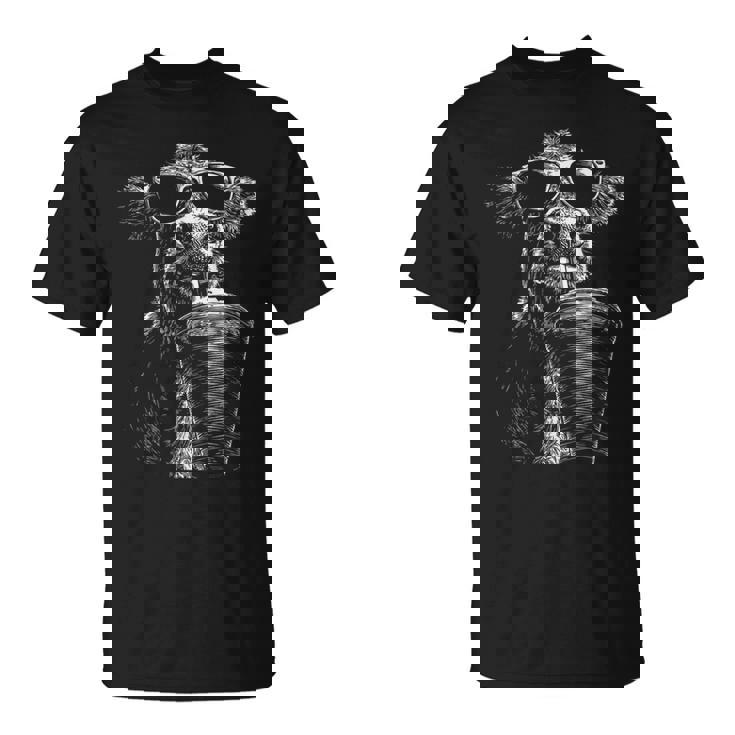 クール 牛 飲む アイスコーヒー 面白い 動物 ミーム Y2k グランジ Tシャツ