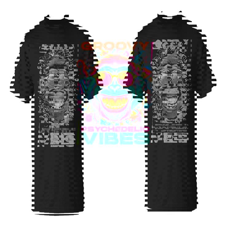 クールなエイプ。グルーヴィーなサイケデリックな雰囲気。 Tシャツ