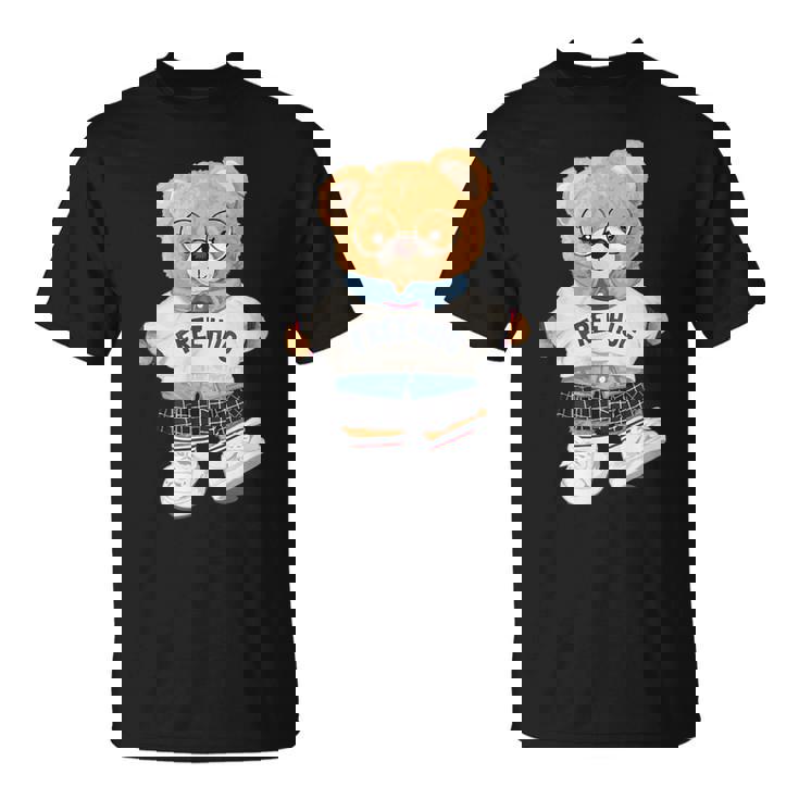 クールなテディベアの女の子と無料の抱擁イラストグラフィック。 Tシャツ