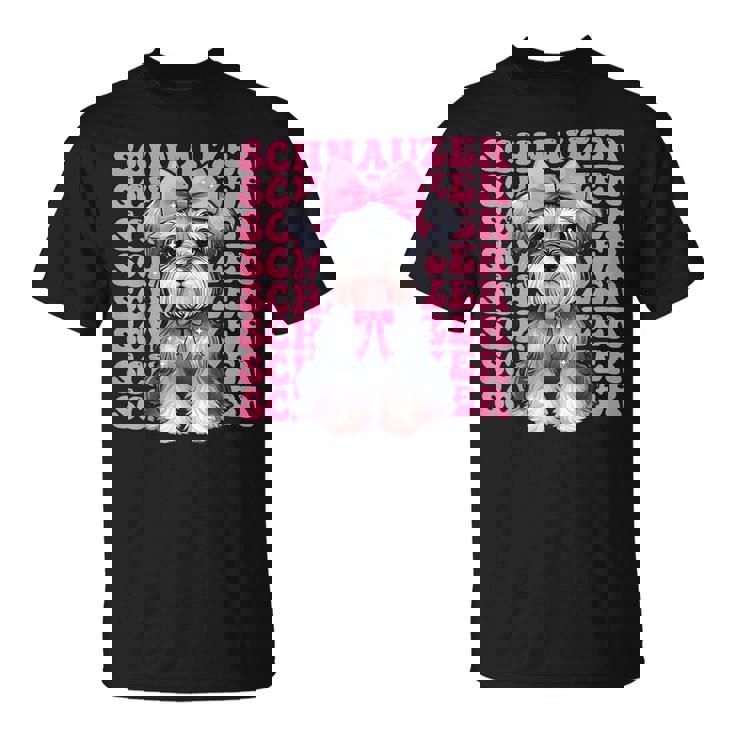 コケット リボン シュナウザー 女の子 犬 ママ 母の日 ピンク Tシャツ