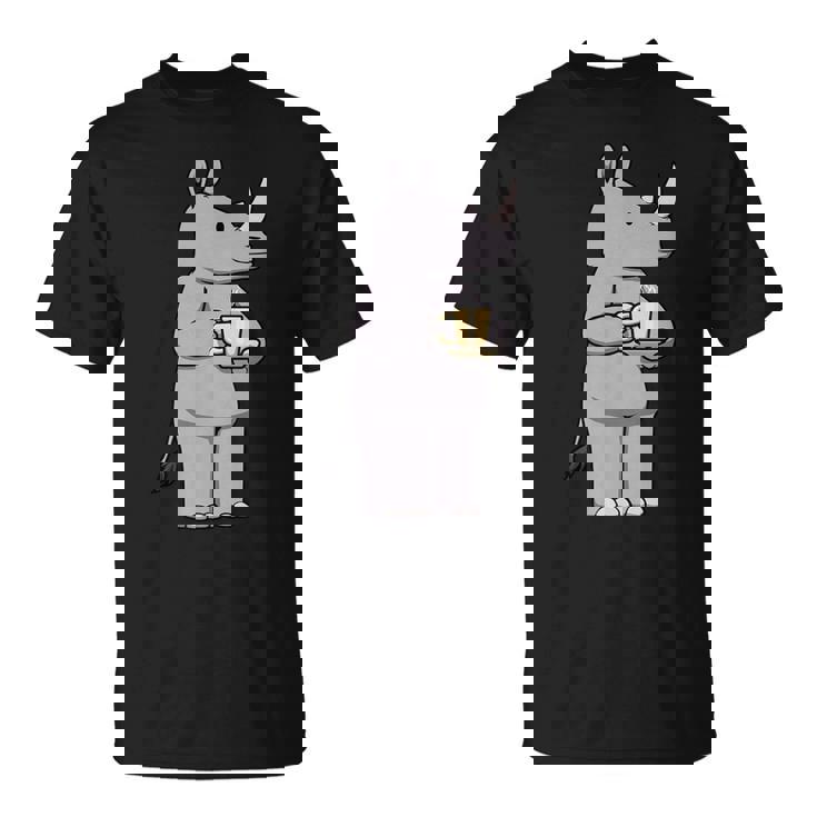 サイ コーヒー 野生動物 サイ Tシャツ