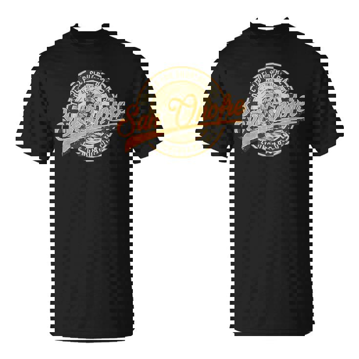 サンオノフレ ロングボードのみのレトロ ウェーブ サーフィン Tシャツ