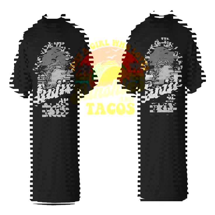 サンシャインとタコスが大好きな女の子-タコス好きメキシコ Tシャツ