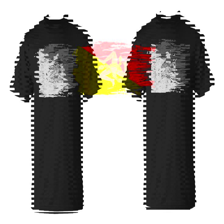 シチリア国旗 シチリア州パレルモ イタリア Tシャツ