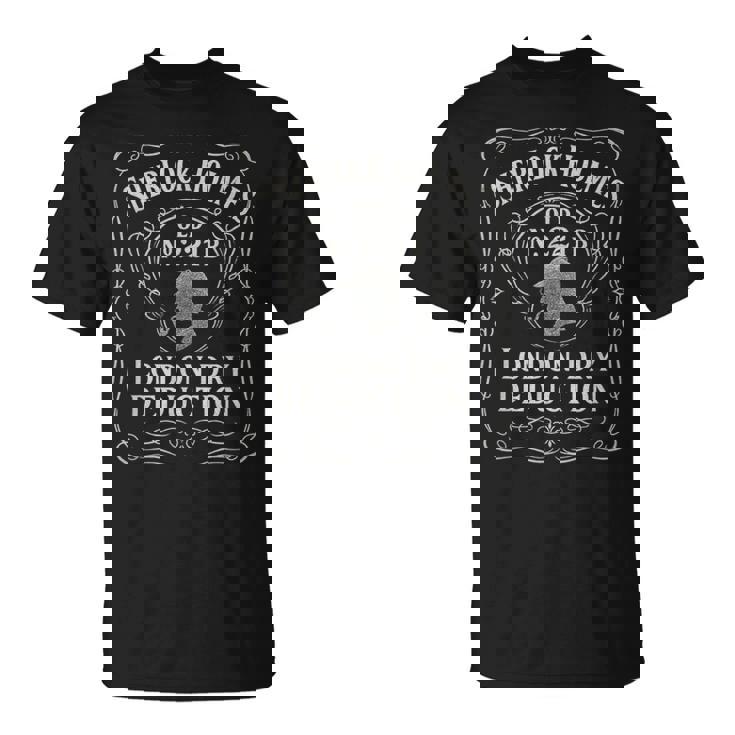 シャーロック・ホームズ ロンドン・ドライ・ディダクション ラベルデザイン Tシャツ