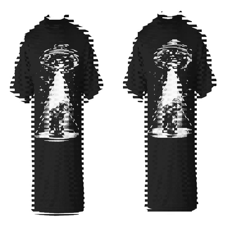 シーズー Mom Dad Dog Alien Ufo Tシャツ