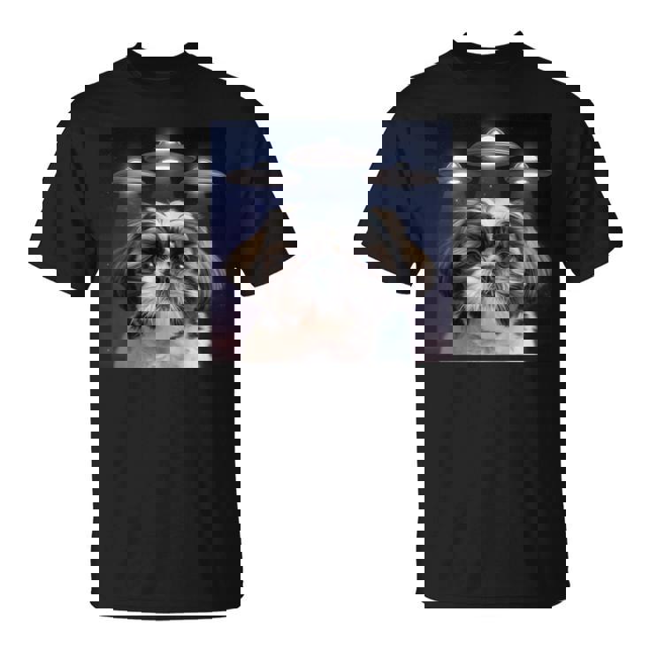 シーズー 犬 シウツー 犬 エイリアン Ufohitzhu おもしろい シーズー 長袖tシャツ Tシャツ