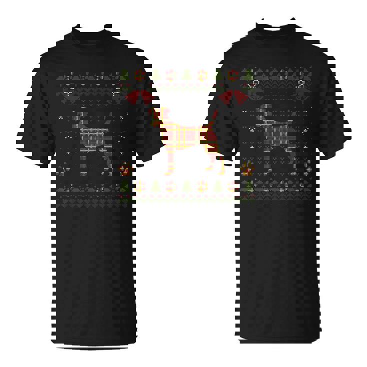 ジャックラッセルテリア レッド 格子柄 犬 アグリークリスマスセーター Tシャツ