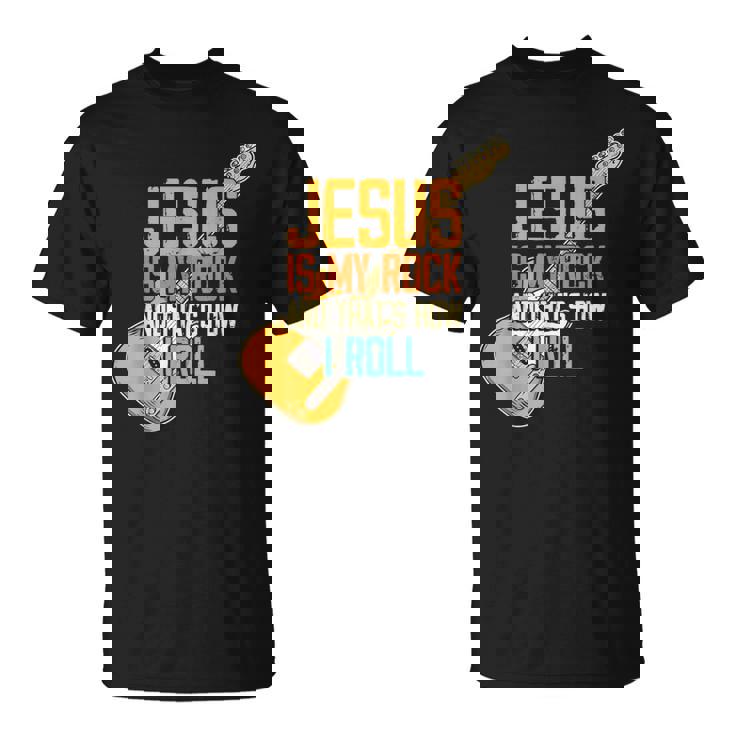ジーザス・イズ・マイ・ロック・アンド・ザット・イズ・ハウ・アイ・ロール クリスチャン Tシャツ