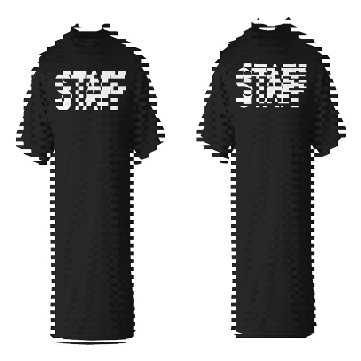 スタッフtaff ユニフォーム（ホワイト 白）【ワーク・イベント】係員・警備 衣装 文字 Tシャツ