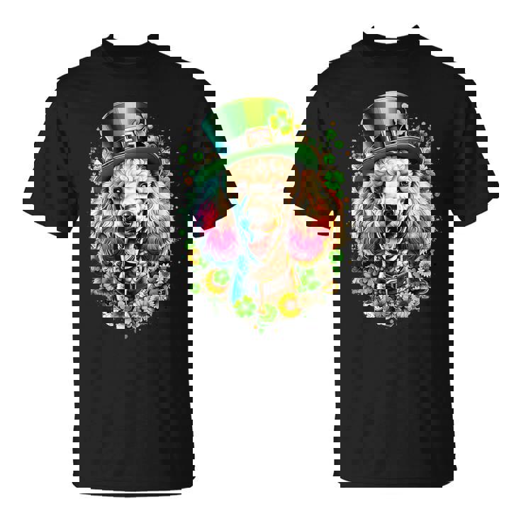 スタンダードプードル 犬 聖パトリックデー アートワーク Tシャツ