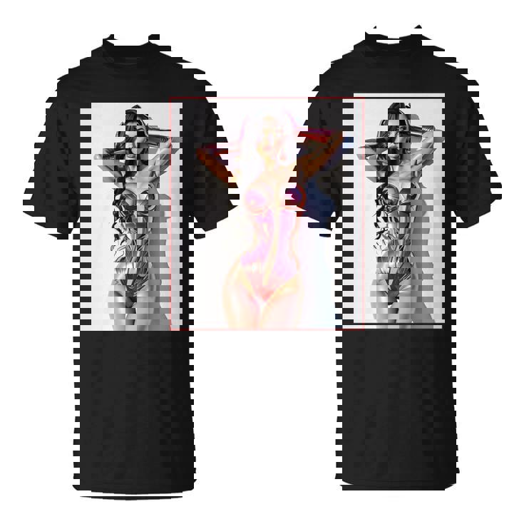 セクシーガールグラフィックtシャツ セクシー巨乳sfピンナップガール 長袖tシャツ Tシャツ