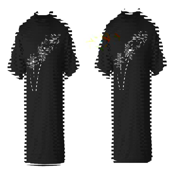 タンポポの花 インコ 鳥好き Tシャツ