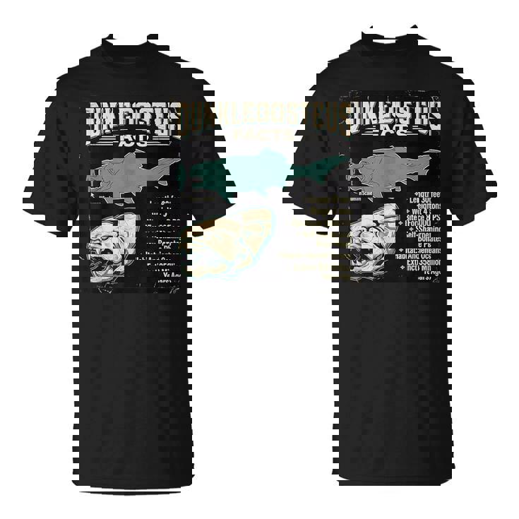 ダンクルオステウス Dunkleosteus Facts 古代魚 恐竜 海洋 生物 学習 図解 Tシャツ