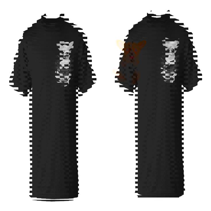 チワワ愛好家のためのあなたのポケットの中の面白いチワワ Tシャツ