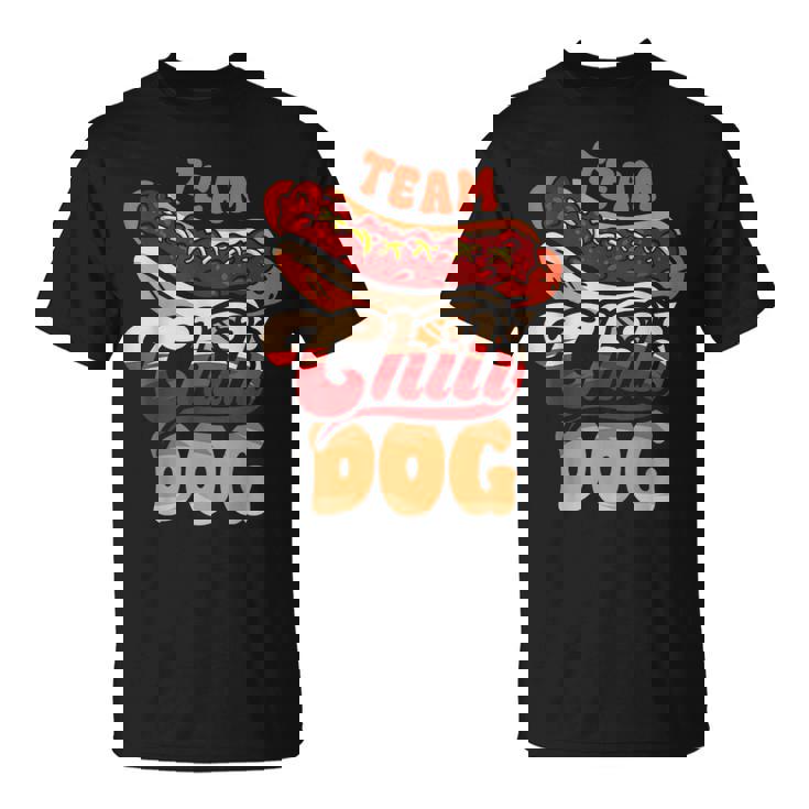 チーム・チリ・ドッグ 面白いチリコンカーン ホットドッグ好きのフードトラック Tシャツ
