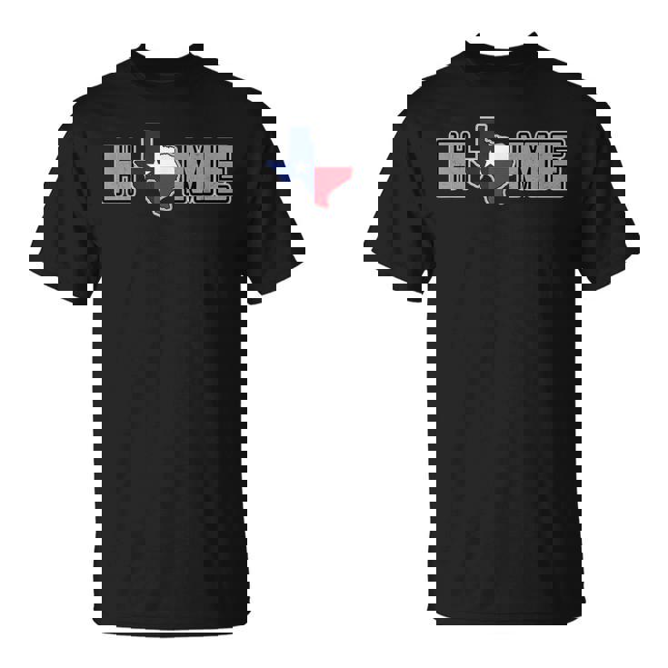 テキサスシャツ テキサスはホーム、ローンスター州の地図 Tシャツ