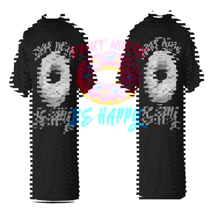 ドーナツ 悩み幸せになる 生地 デザート 幸福 スナック ドーナツ Tシャツ