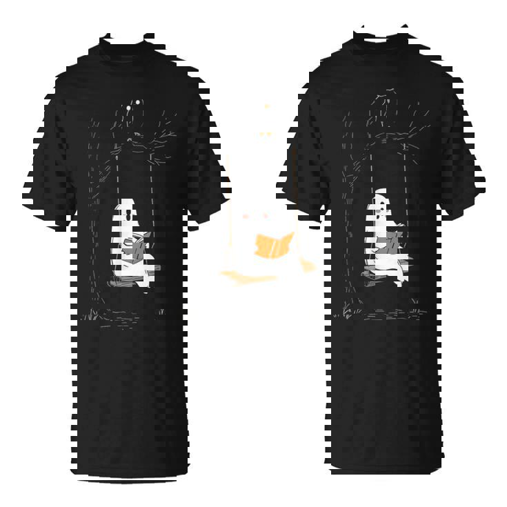 ハロウィン おばけ 読書 かわいい マジカル 本 恋人 本の虫 Tシャツ