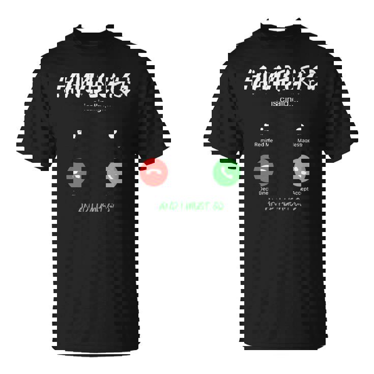 ハンブルクが呼んでいて、私はドイツ旅行に行かなければならない 長袖tシャツ Tシャツ