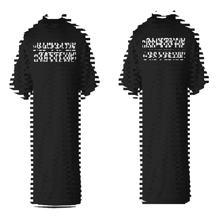 バイカーやスピードファンのための「Golow Go Fast」 Tシャツ