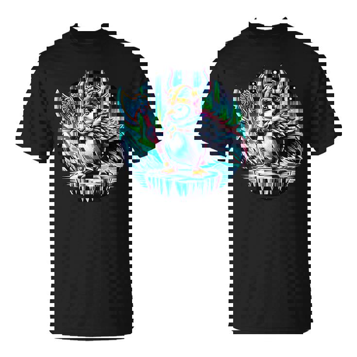 バイキング ペンギン ヘルメット 斧 ポーラーライト Tシャツ