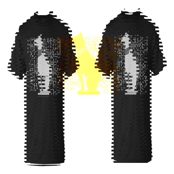 バステット 古代エジプト 猫 神 ヒエログリフ グラフィックアート 恋人 Tシャツ