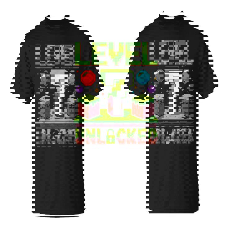 バースデーボーイシャツ レベル7 ロック解除 7歳の誕生日 男の子 Tシャツ