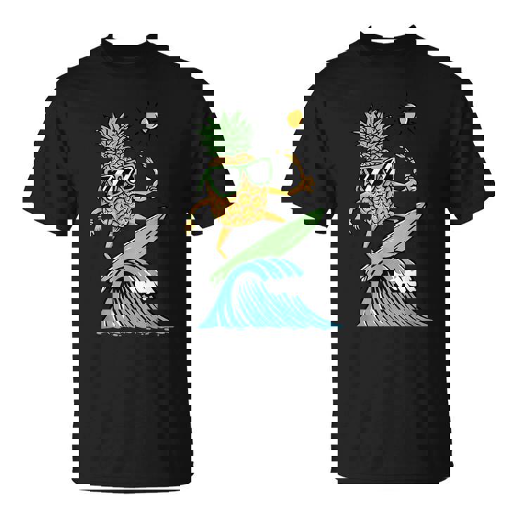 パイナップルはサーフィンのイラスト Tシャツ