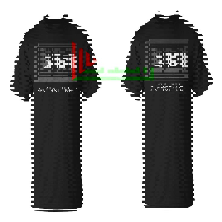 パレスチナ パレスチナ国旗 アラビア語カリグラフィー フリーパレスチナ Tシャツ