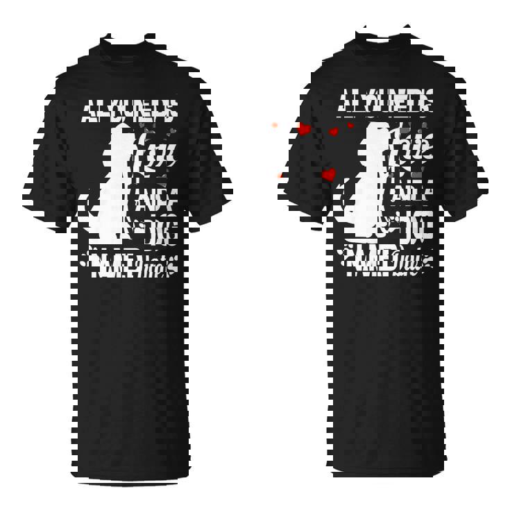 パーソナライズドドッグネームダンテかわいい犬ペット愛好家 長袖tシャツ Tシャツ