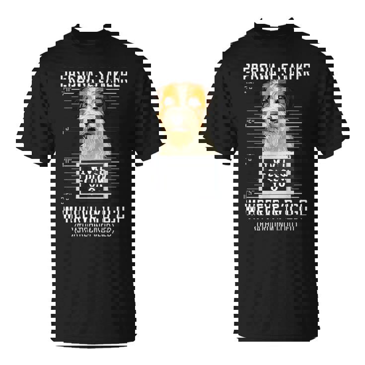 パーソナルストーカー犬ジャックラッセルテリア私はあなたに従います Jack Russell Terrier Dog 長袖tシャツ Tシャツ