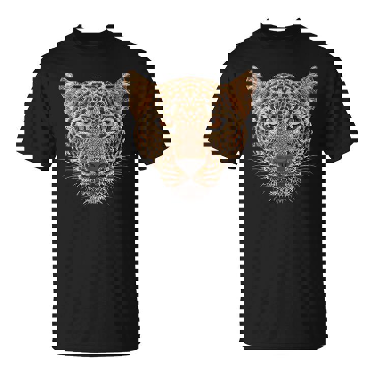 ヒョウの顔 大きな猫の頭 パンテラ パルダス 野生動物 キッズ Tシャツ