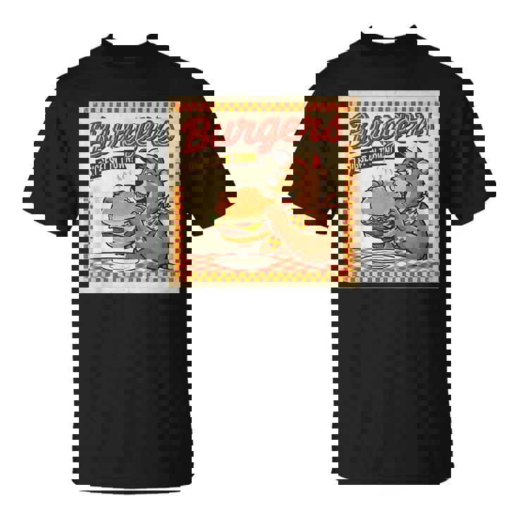 ビンテージ Burgers Biggest In Town ベア ハンバーガー ショップ Tシャツ