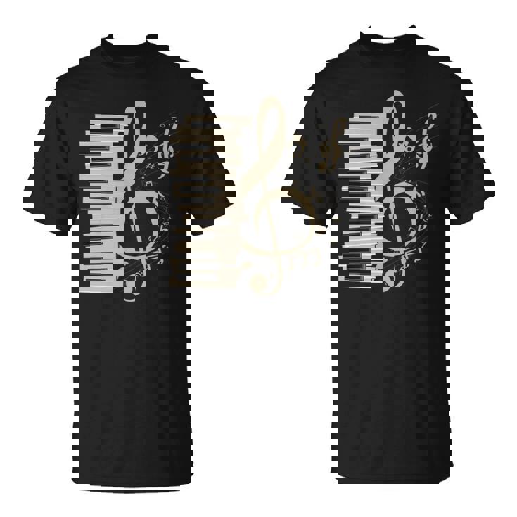 ピアノ音部記号 音楽ギフト ト音記号 ピアノ 長袖tシャツ Tシャツ