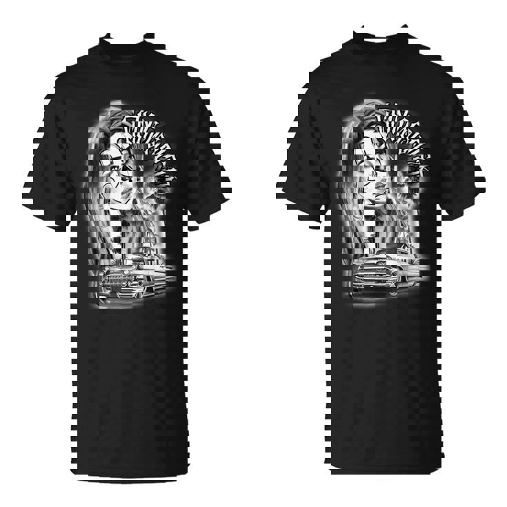 ピエロガール パヤサ×チカーノ ローライダーギャングスターブラックワーク Tシャツ