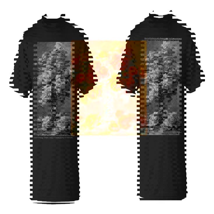 ピエール・オーギュスト・ルノワール作「花瓶の中のバラ」 ガーデンフラワー Tシャツ