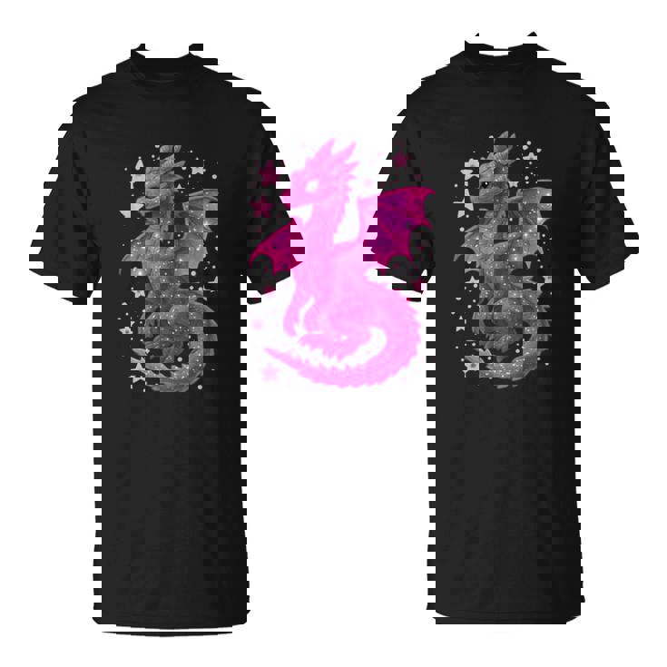 ピンクファンタジー ドラゴンと星 長袖tシャツ Tシャツ