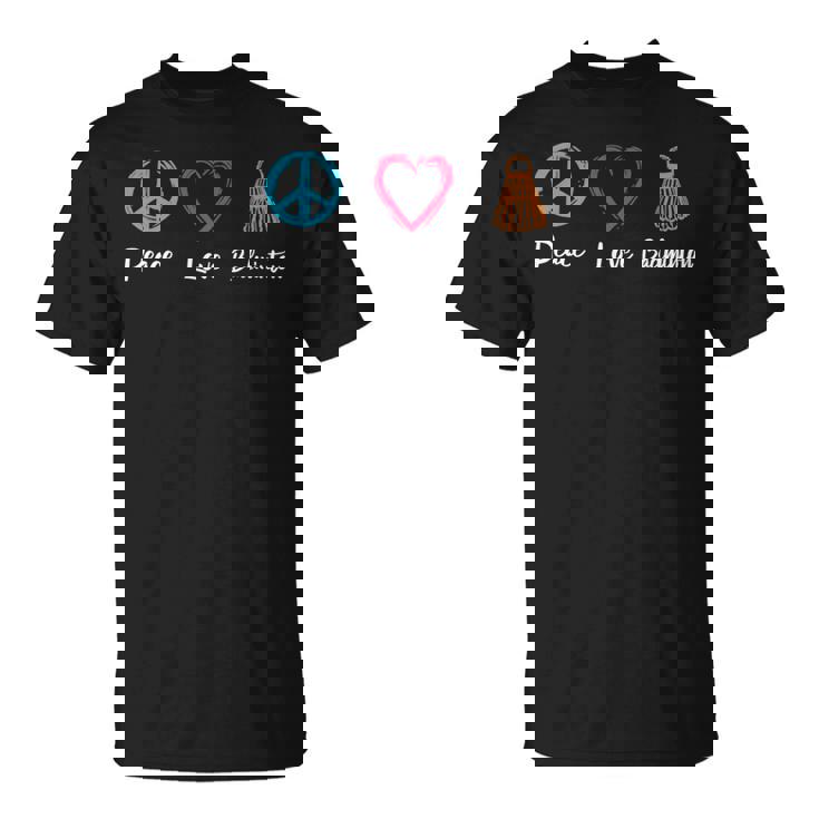 ピース・ラブ・バドミントン アイ・ラブ・バドミントン 長袖tシャツ Tシャツ