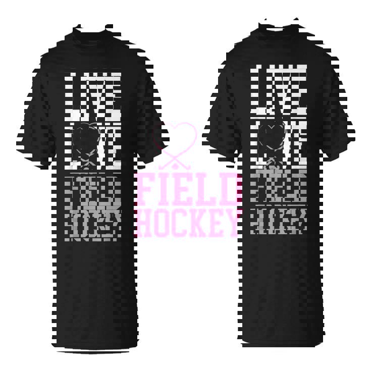 フィールドホッケー ライブ ラブ フィールドホッケー Tシャツ