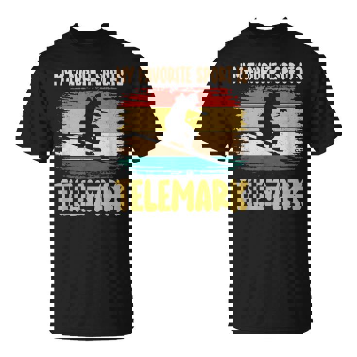 フリーヒールスキー 好きなスポーツはテレマークスキー スキーヤー Tシャツ