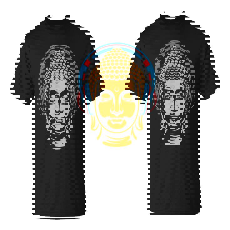 ブッダとヘッドフォン マインドフルネス 音楽 ボーホー 禅 仏教 Tシャツ