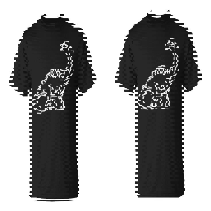 ブラキオサウルス ミニマリスト バッジ パッチライン アート 恐竜 Tシャツ