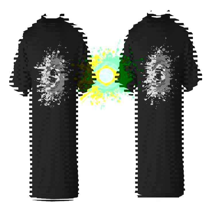 ブラジルの旗が付いたブラジルのバレーボール Tシャツ