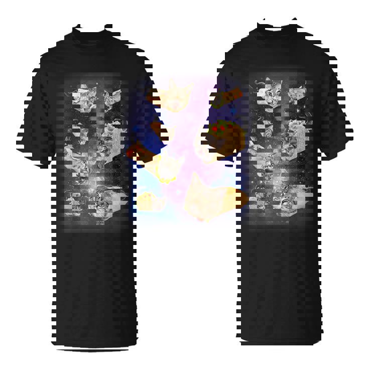 ブリトー猫とタコスキャット 宇宙 ギャラクシー ミーム タコキャット 愚かな Tシャツ