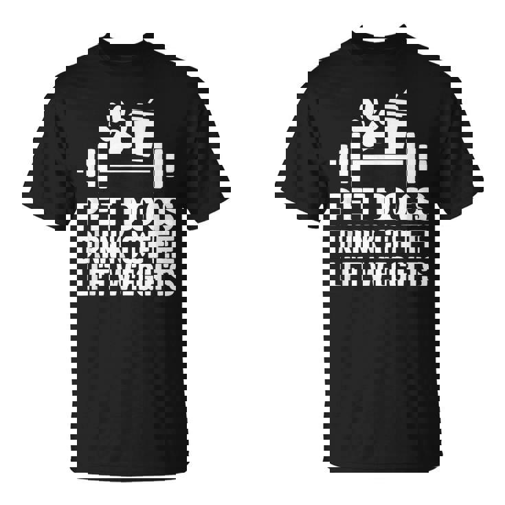ペット 犬 ドリンク コーヒー リフト ウェイト 面白い ジム ワークアウト Tシャツ