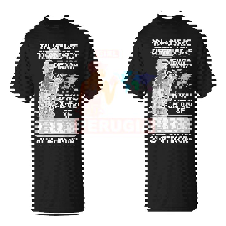 ペルージャシティのクールな少女 誇り高きペルージャガール Tシャツ