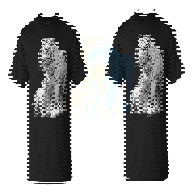 ホワイトタイガー、ネコの動物 Tシャツ